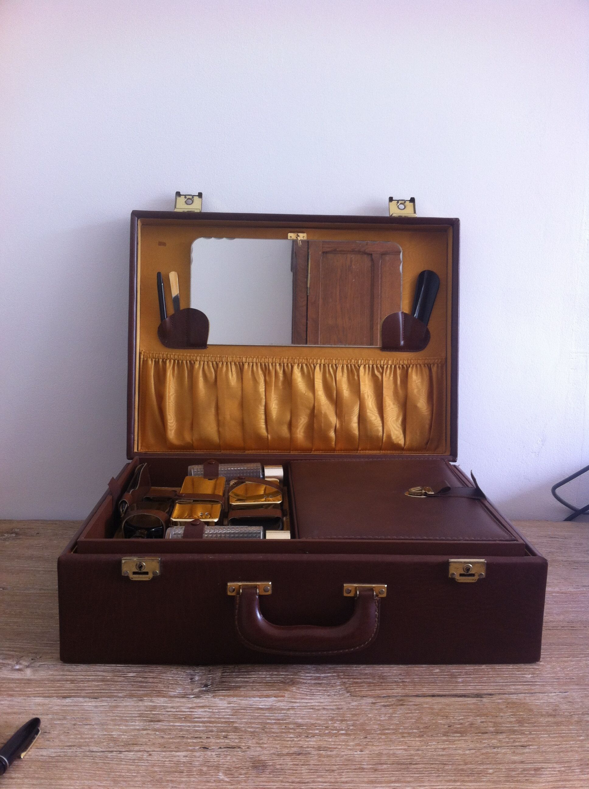 Vintage faux leather suitcase