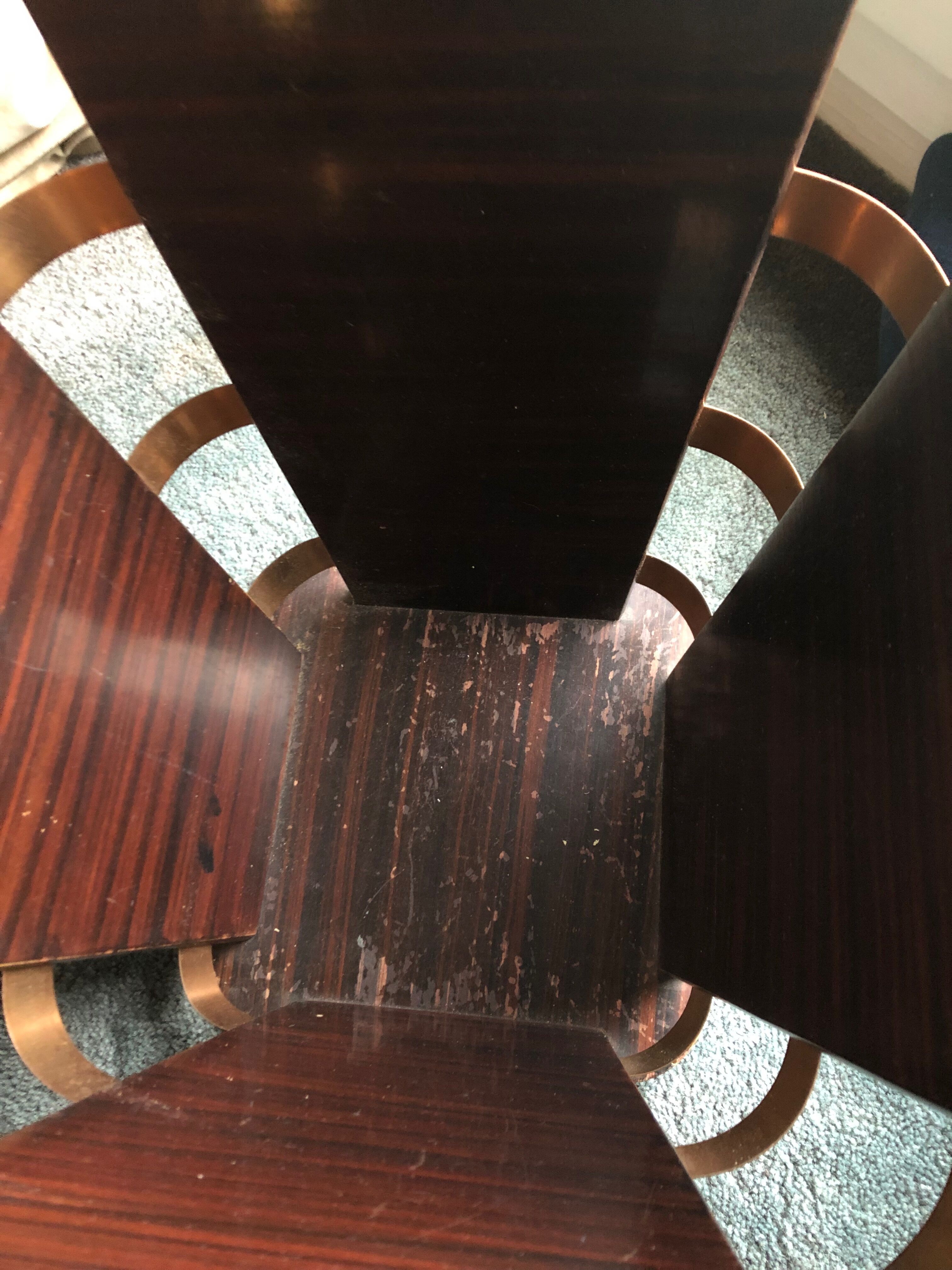 Antique art deco design rosewood waste paper basket