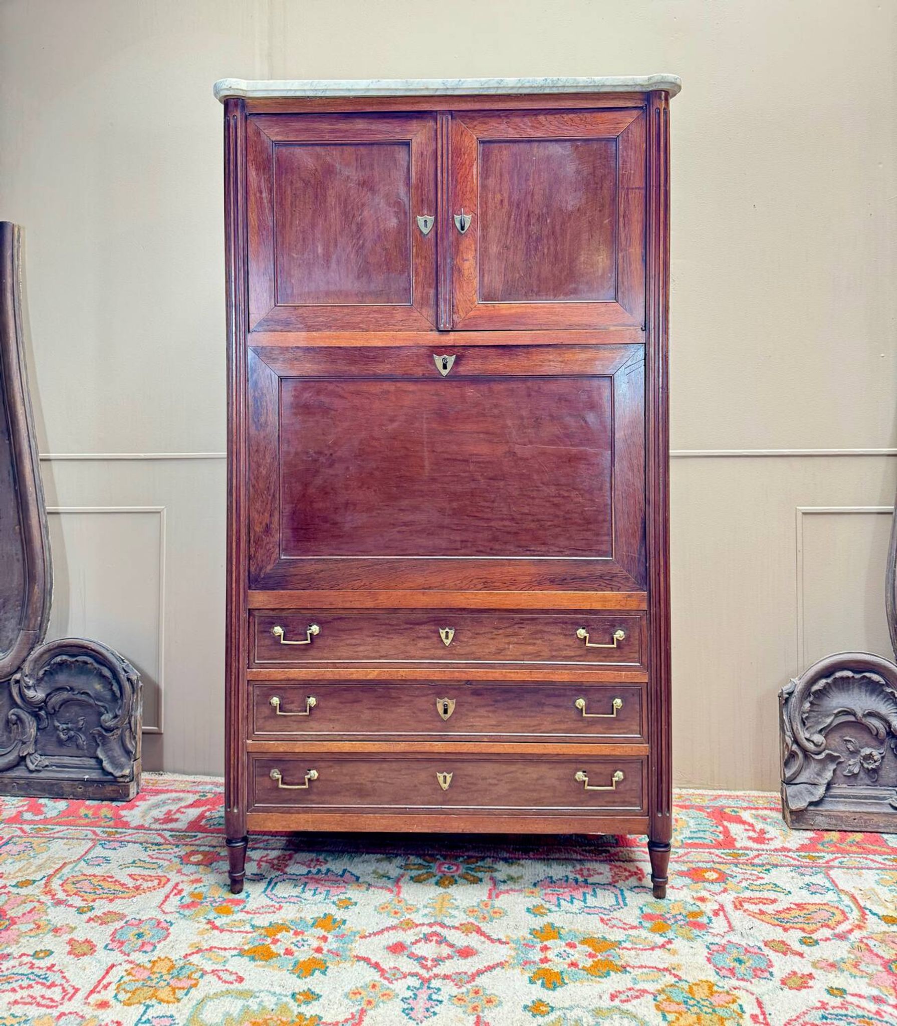 Louis XVI Mahogany Guillotine Secretary, 18th Century