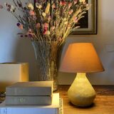 Ceramic lamp, 2M fabric cable, cotton lampshade