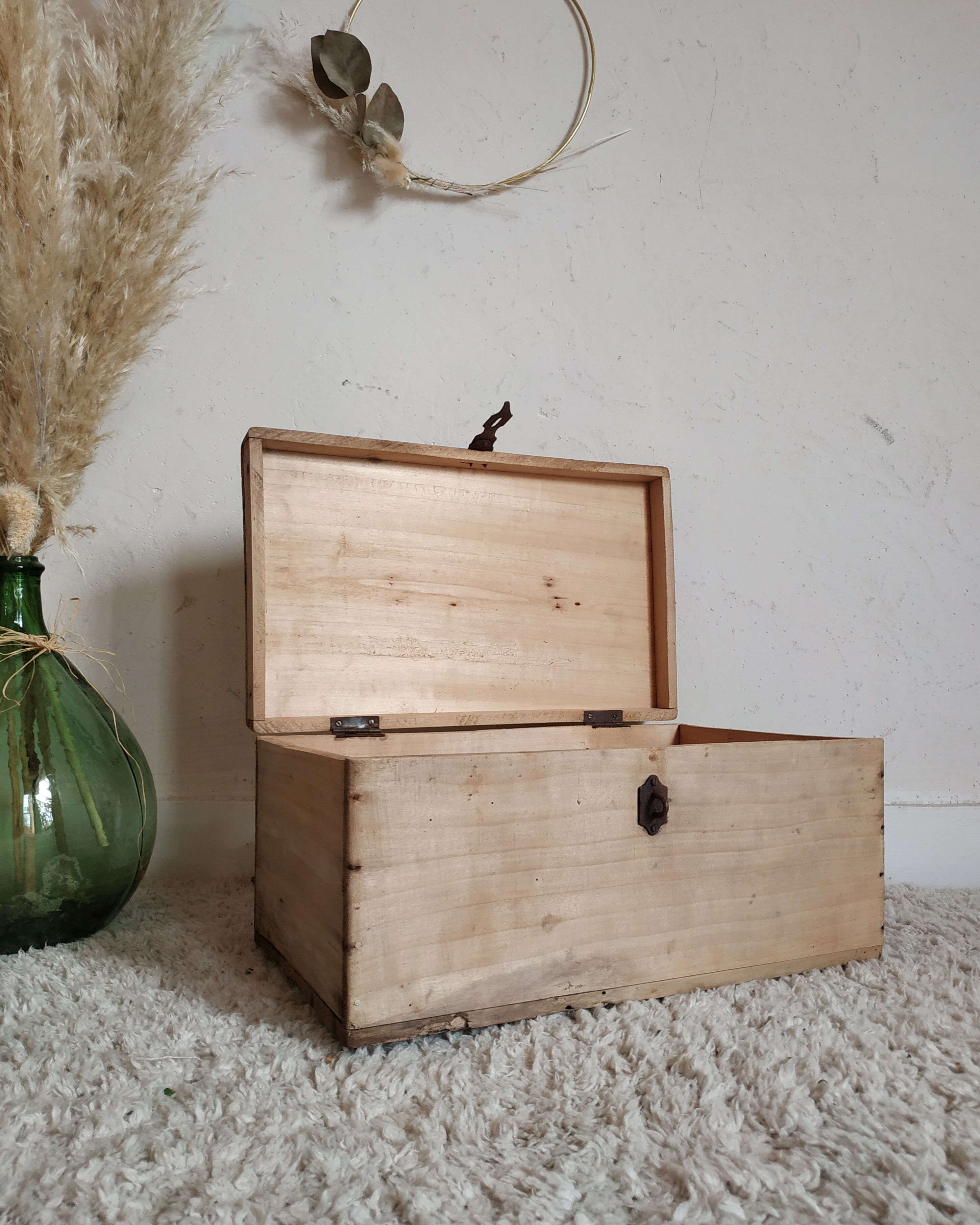 Old raw wooden box