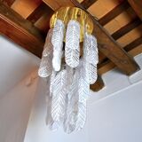 Pendant lamp "Leaves" by Mazzega in Murano glass, Italy, 1970
