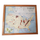 Carte scolaire vintage Etats Unis