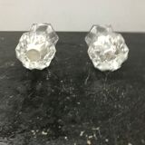 Pair Old Crystal Salerons Small Model Vintage Kitchen Utensils