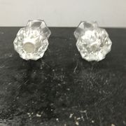 Pair Old Crystal Salerons Small Model Vintage Kitchen Utensils