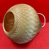 Vintage Scandinavian pear-shaped pendant light in synthetic wire.