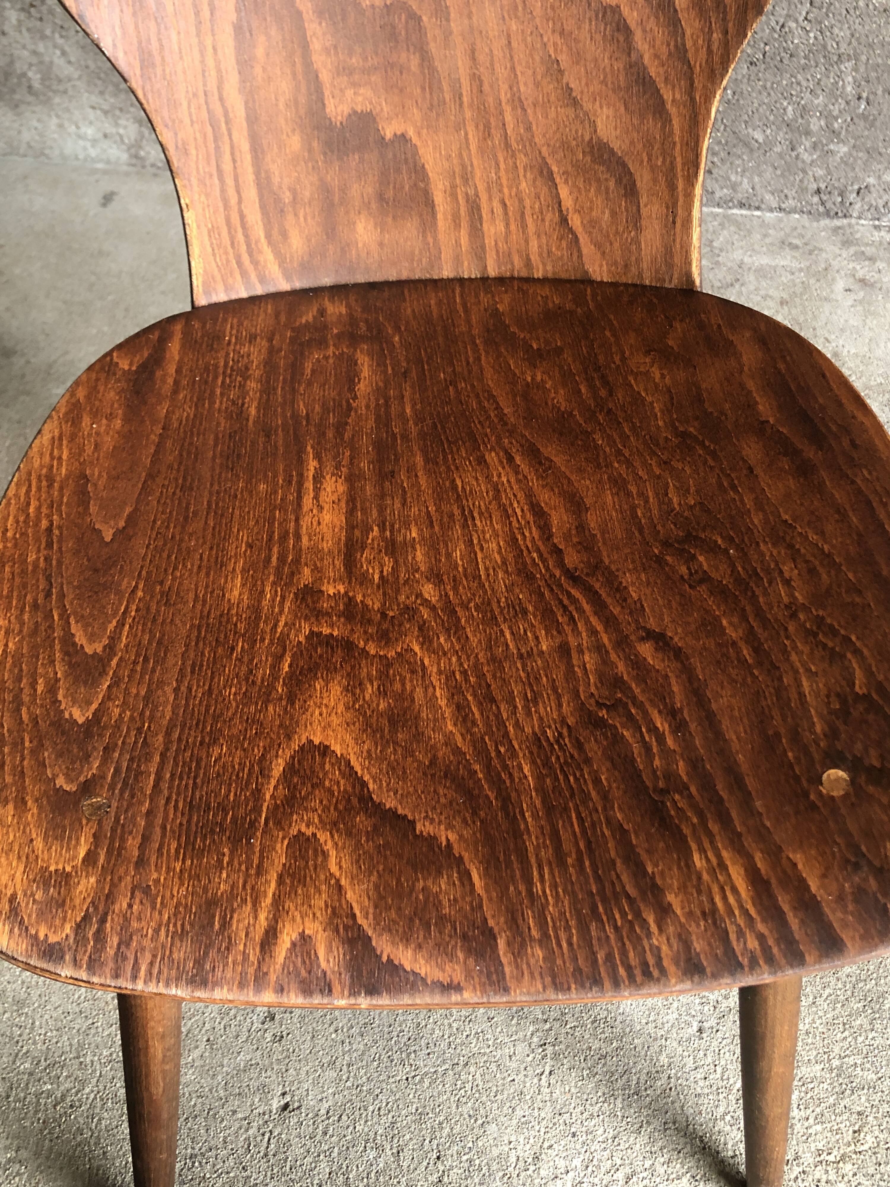 4 vintage Baumann bistro chairs, gentian model, 50/60