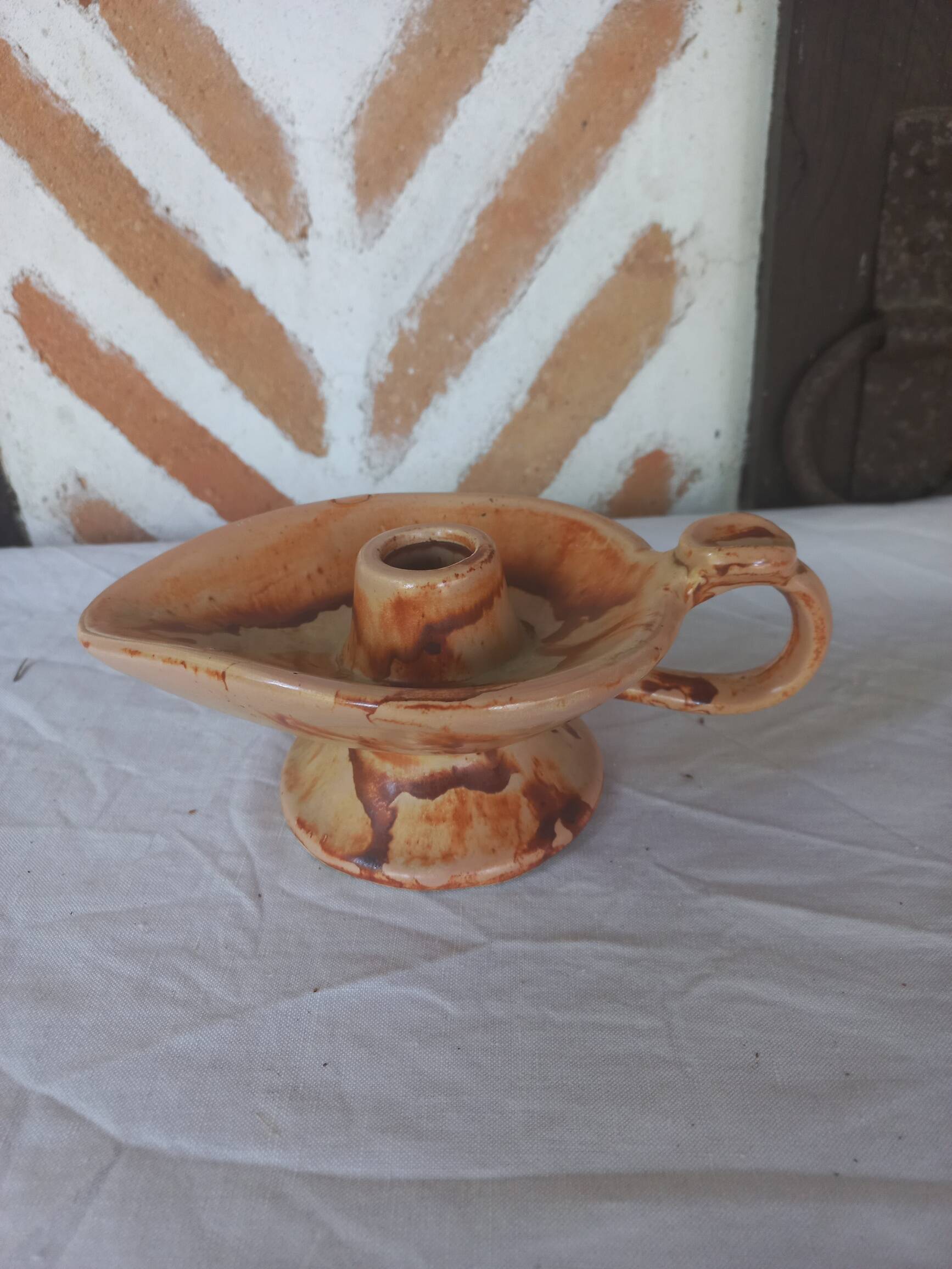 Bougeoir vintage forme lampe Aladin stylisé