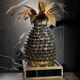 Pineapple-shaped lamp. in the "jansen of the 70s" style in metal.
