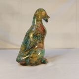 Animal statuette in double-layer lacquered glass by Jean-Noël Bouillet
