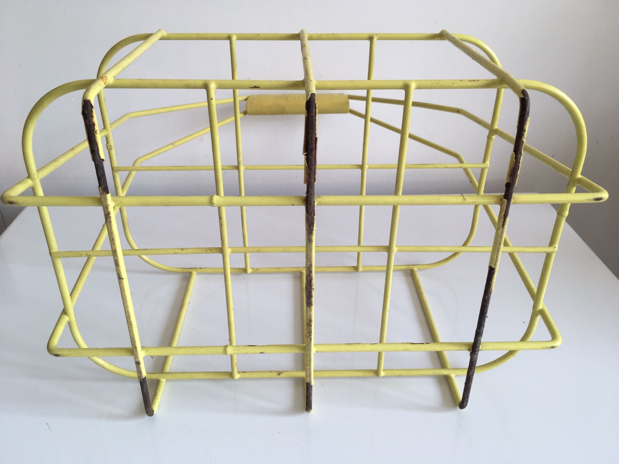 Yellow vintage bottle holder
