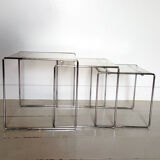 Lot of 3 glass tables