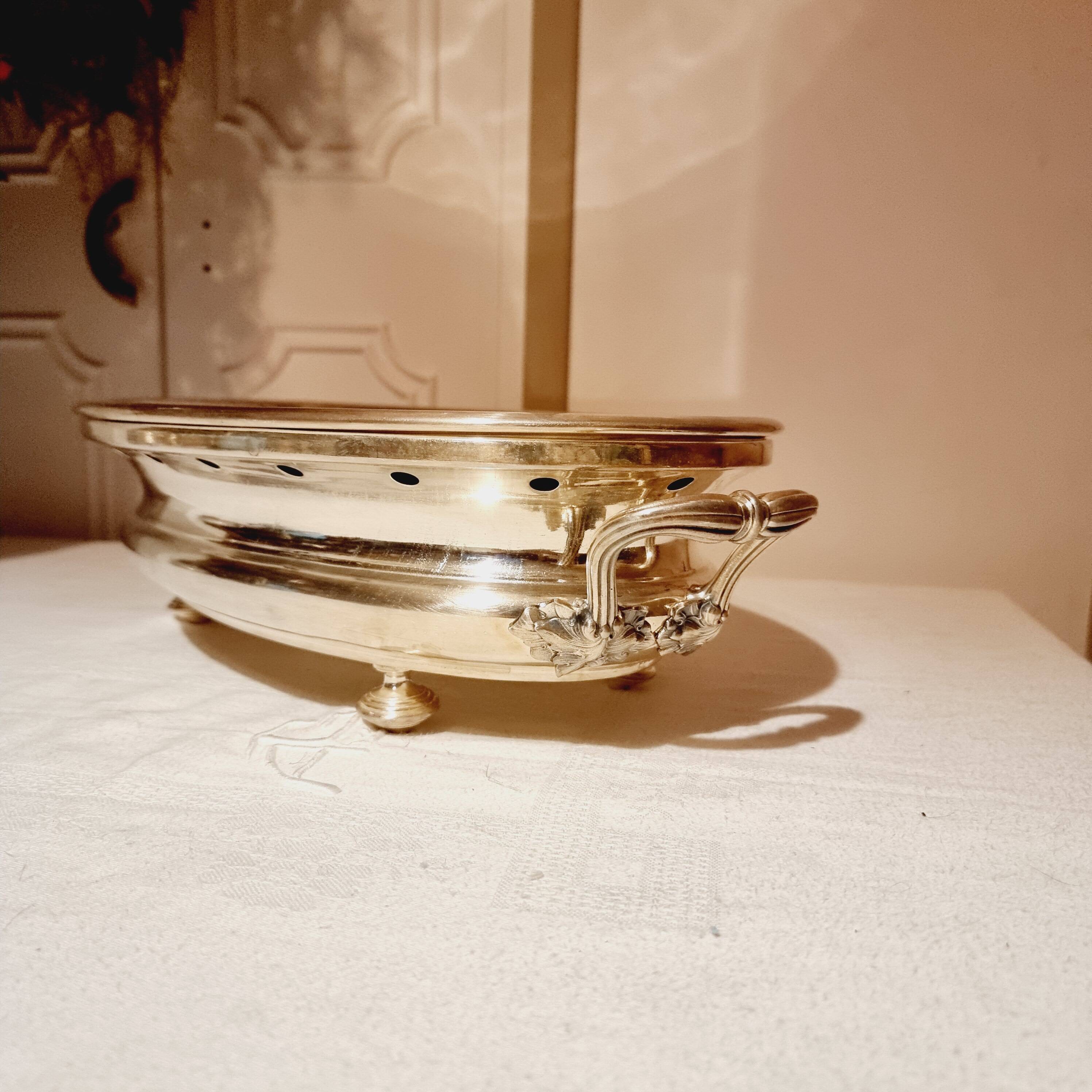 Christofle Plate Warmer Silver Metal large oval format 19th century L'Alfenide et Gallia