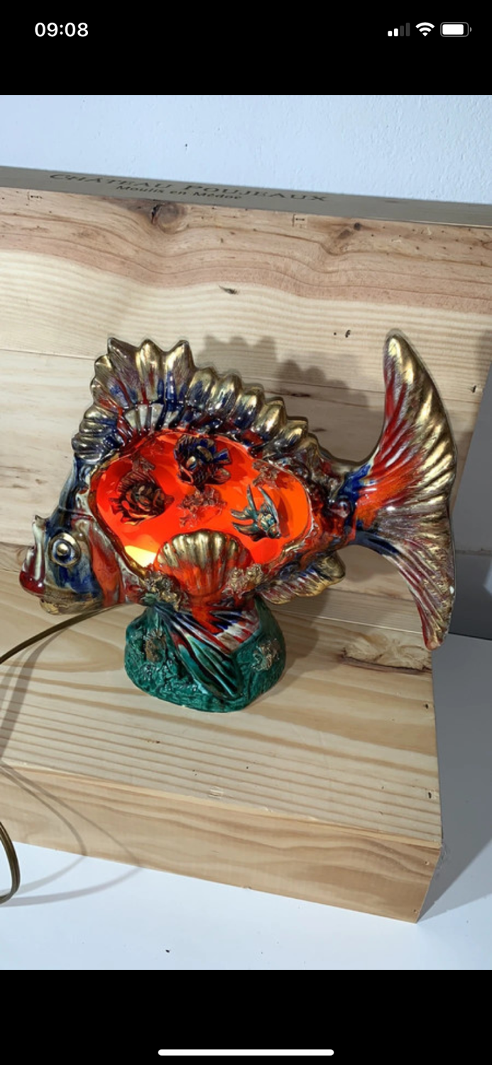 Vintage ceramic fish night light