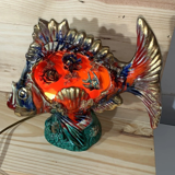 Veilleuse poisson en céramique vintage