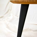 Round wooden coffee table walnut trunk