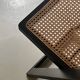 Folding designer chair in black wood and caning, Aldo Jacober 1970