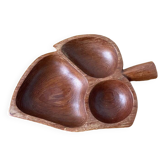 Wooden aperitif dish or teak pocket emptier