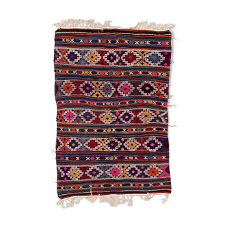 Large Vintage Turkish Kilim Rug 260x174 cm Wool Jajim Kelim