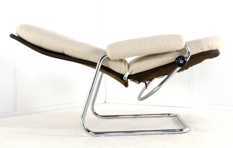 Ekornes Stressless 1970s armchair - very rare early model - new upholstered