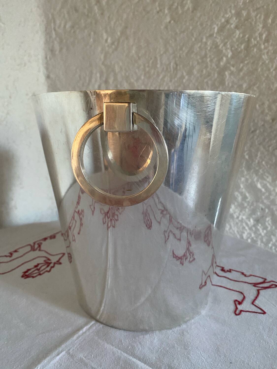 Saint Medard silver-plated metal champagne bucket