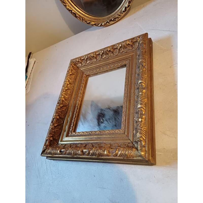 Set of 6 wooden and gilded stucco mirrors
