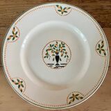 Large round iron earth dish Longwy Brest