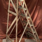 Wooden painter's stepladder in the middle of XX century foldable