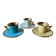 3 espresso cups and their saucers, Limoges porcelain, Magdalithe model, 1950s