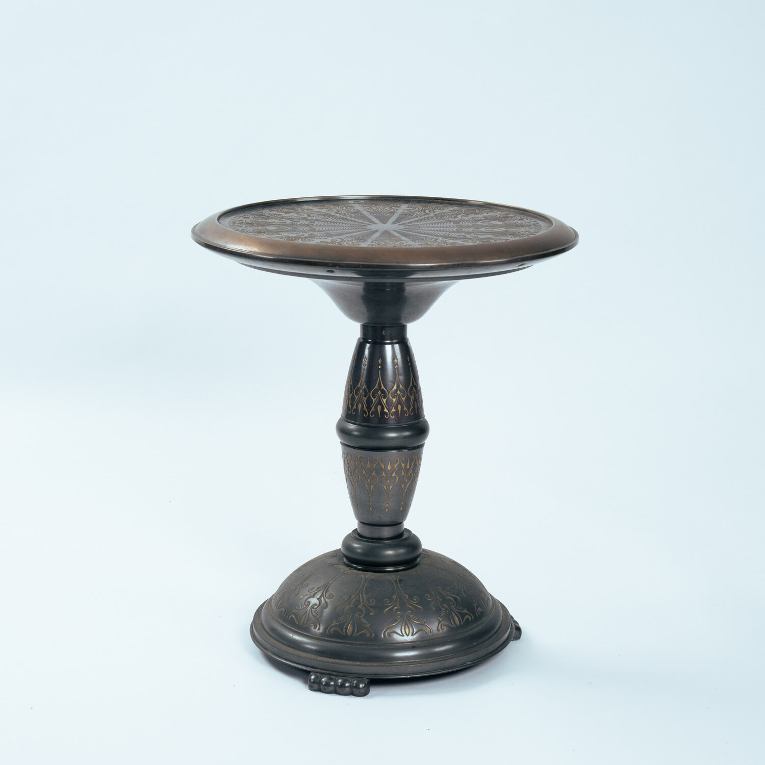 Dutch Art Nouveau occasional table with floral relief decor, 1920s