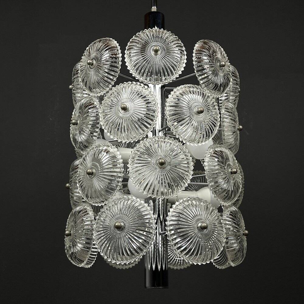 Vintage crystal chandelier Dandelion, Italy, 1960s