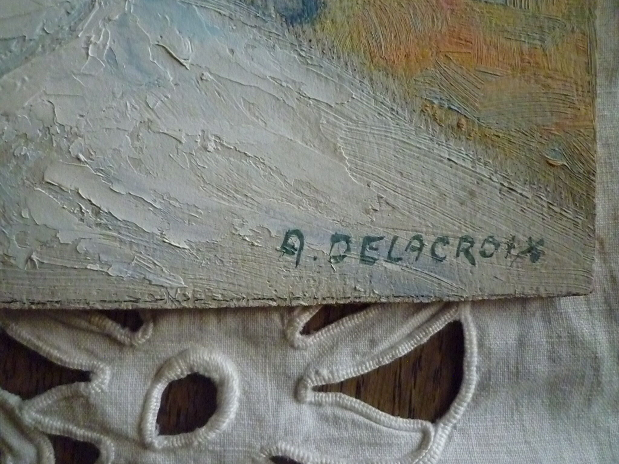 Oil painting on still life panel