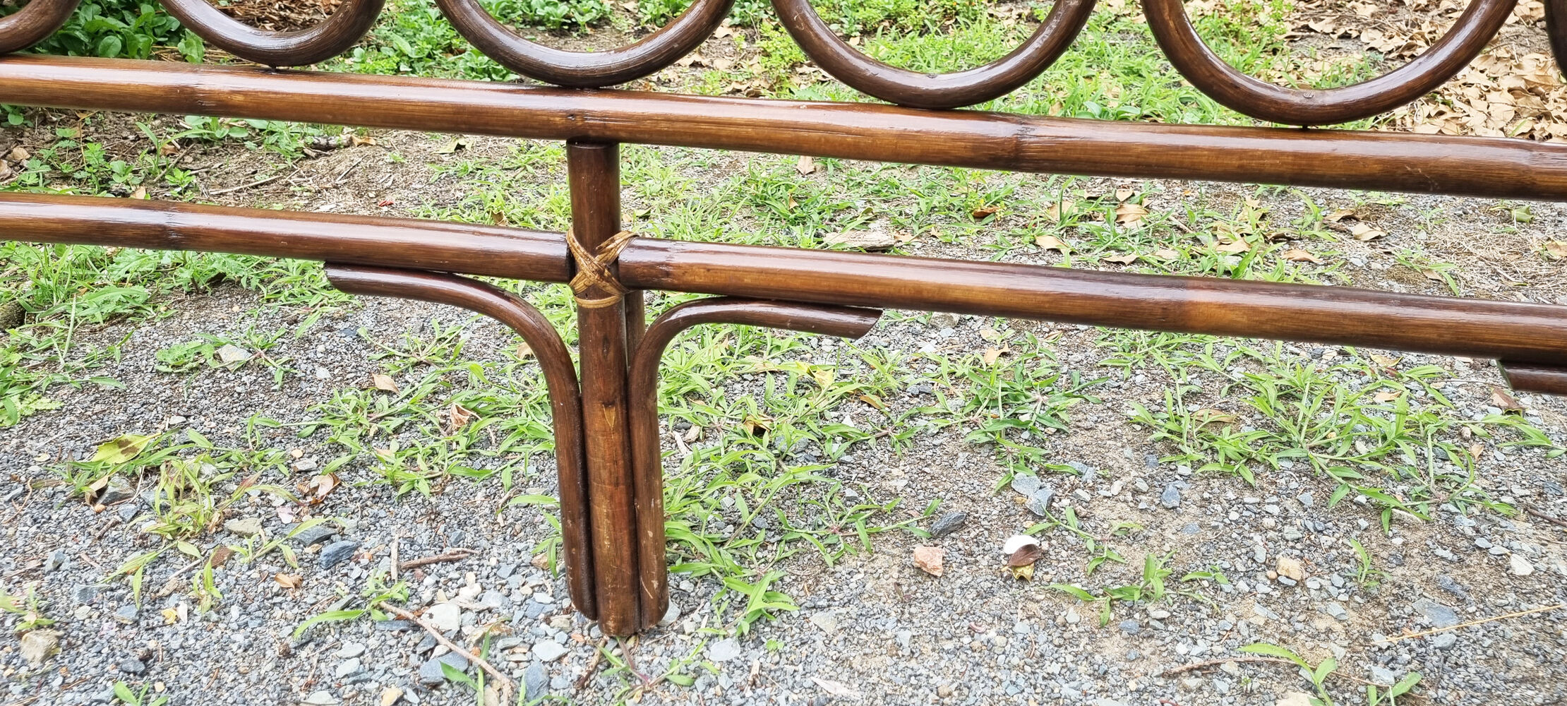 Double bed bamboo and rattan, vintage, 60s