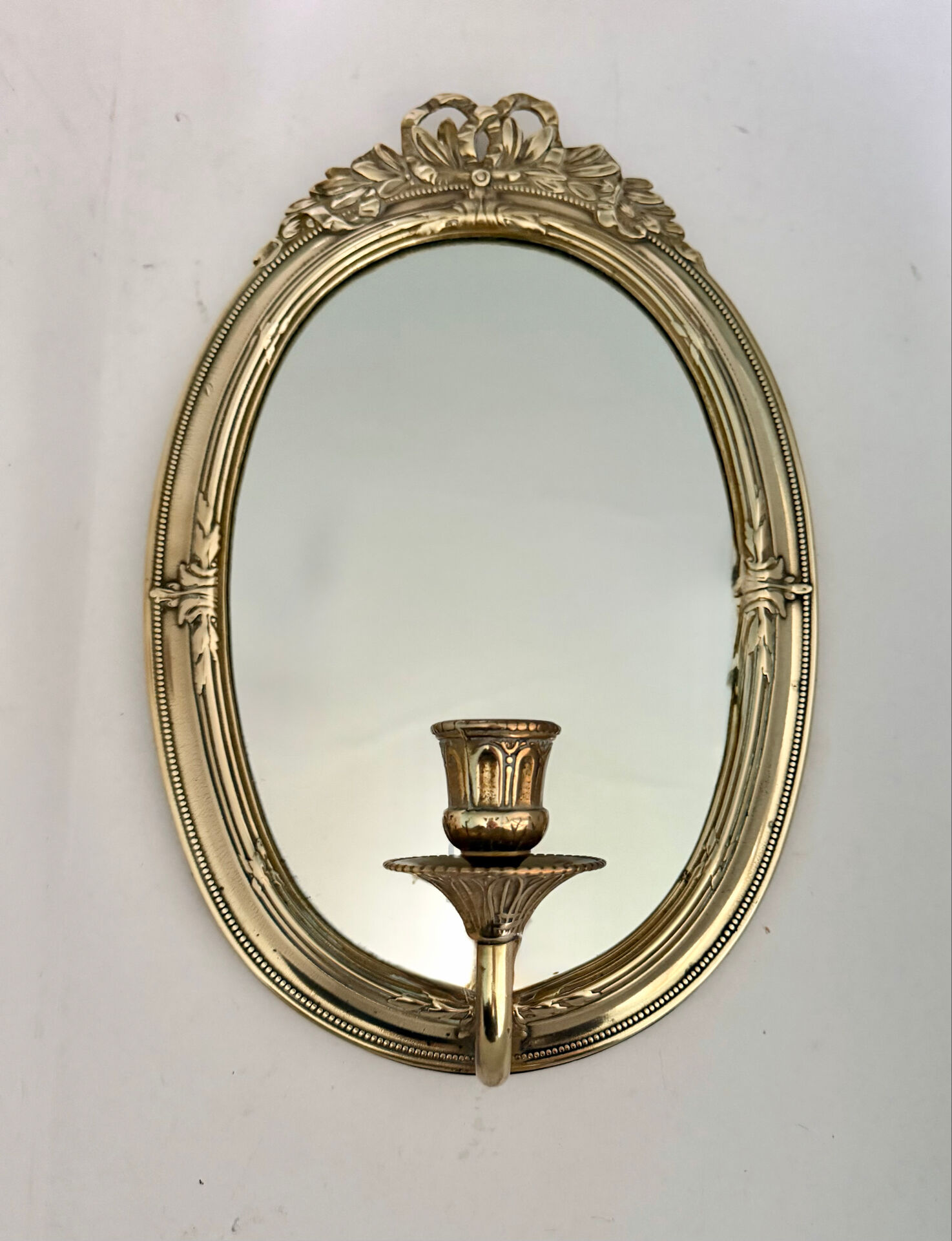 Grand porte-bougie mural vintage en miroir