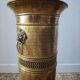 Vintage brass umbrella stand – lion head handles
