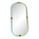 Italian Mirror in Green Water Torchon Torciglione Murano Glass by Simoeng