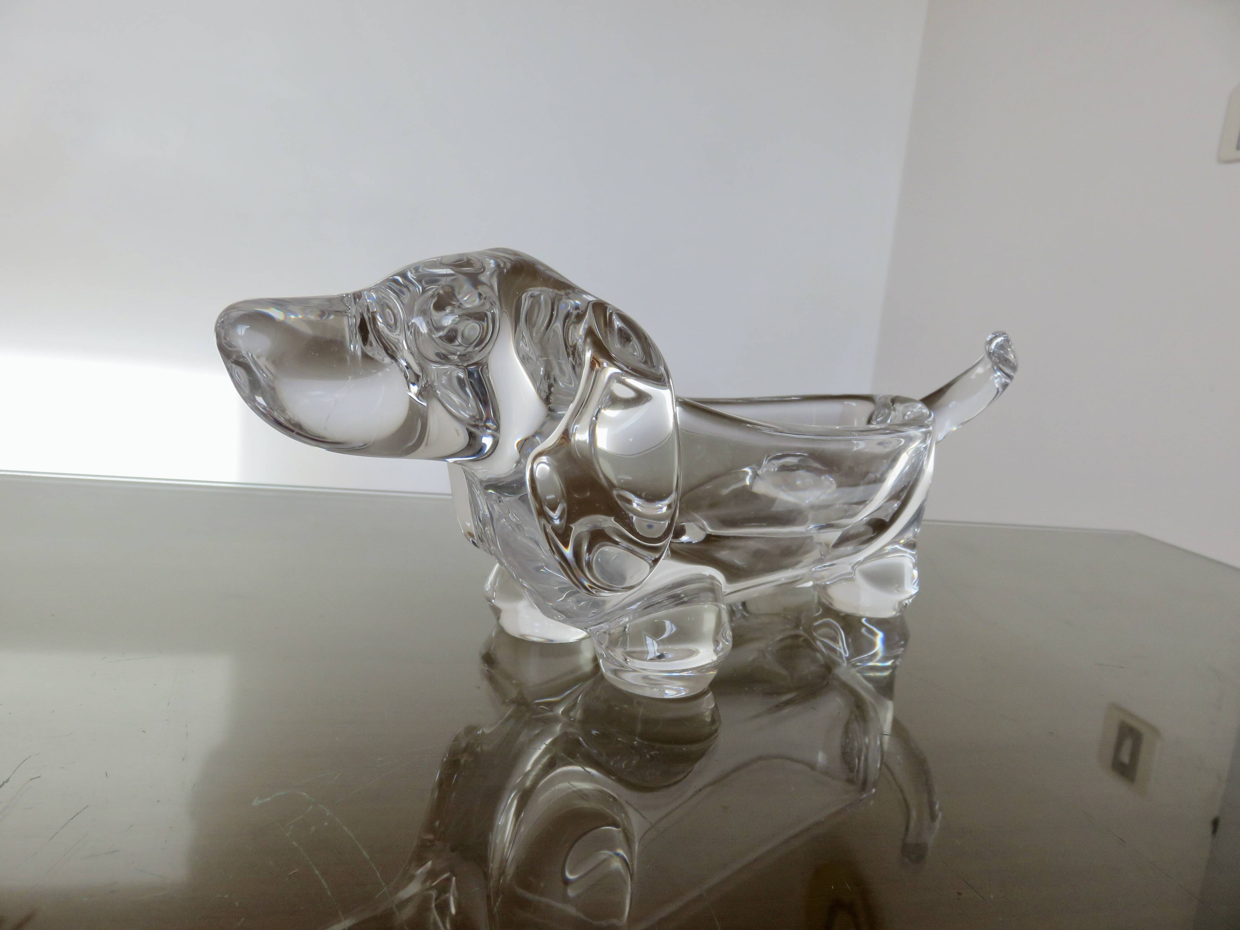 Crystal "dachshund" catchall, 1970