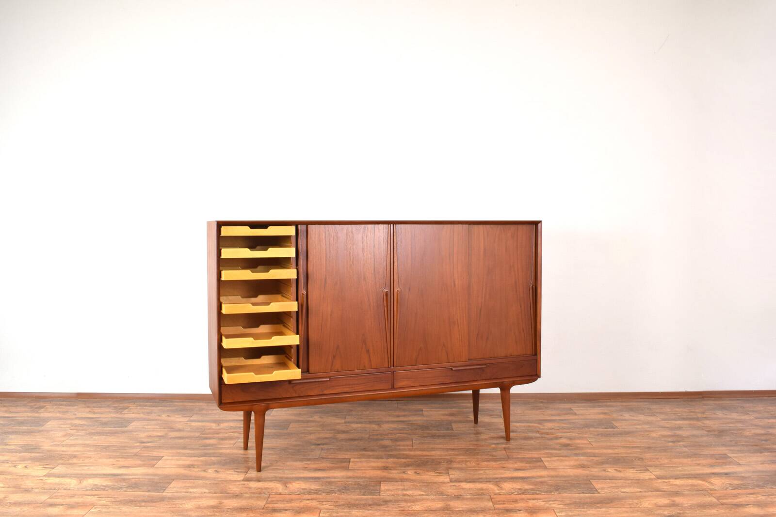 Mid-Century Danish Teak Highboard Model 13 by Gunni Omann for Omann Jun