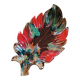 Large Vallauris leaf-shaped dish – polychrome enamel – year