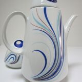 coffee maker and sugar porcelain blue décor design Bareuther 70s