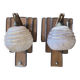 Paire vintage Art Deco wall sconces in pink glass.