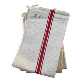 3 BF embroidered linen tea towels