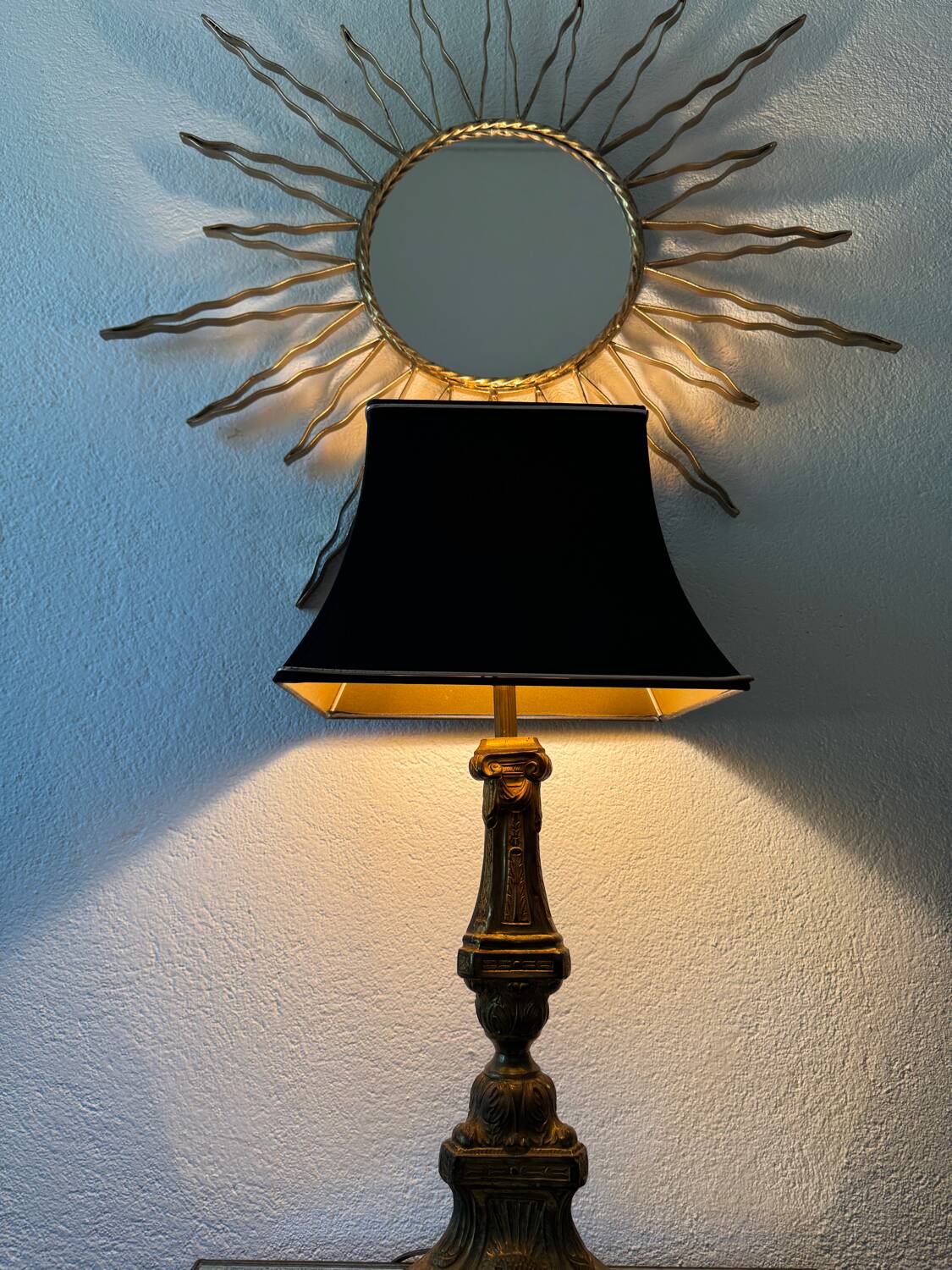 Antique church candlestick lamp