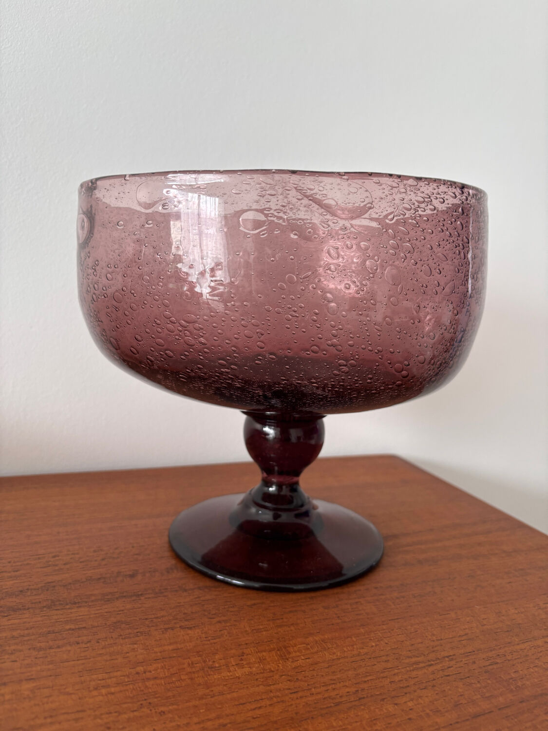 Vintage punch service – Hand-blown bubble glass, bowl or ladle