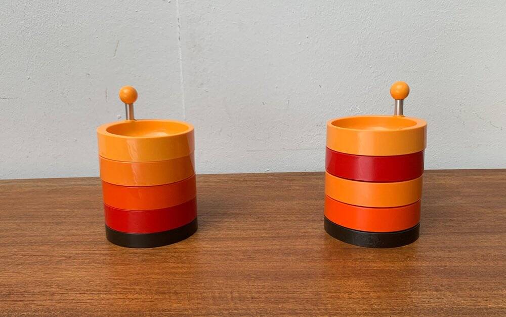 Extendable space-age pivoting bowls from the mid-century by Emsa, 1960s, set of 2.