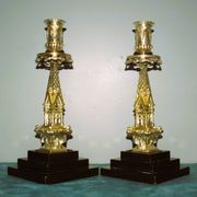Rare pair of 19th century bronze candlesticks