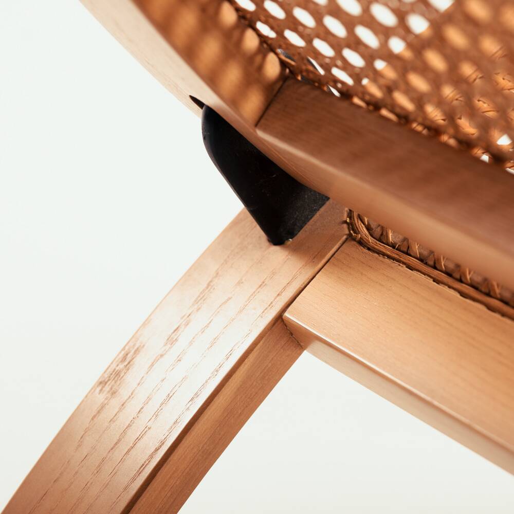 Gijs Bakker folding lounge chair rattan webbing for Castelijn, 1970s