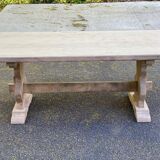 Renovated monastery dining table in ash, 180cm.