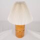 Cylindrical table lamp made of solid turned wood, France, 1970.