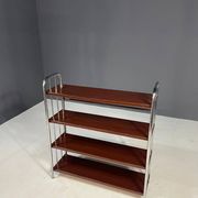 Chromed Bauhaus shelf in bent steel and sheet metal, Europe 1930s